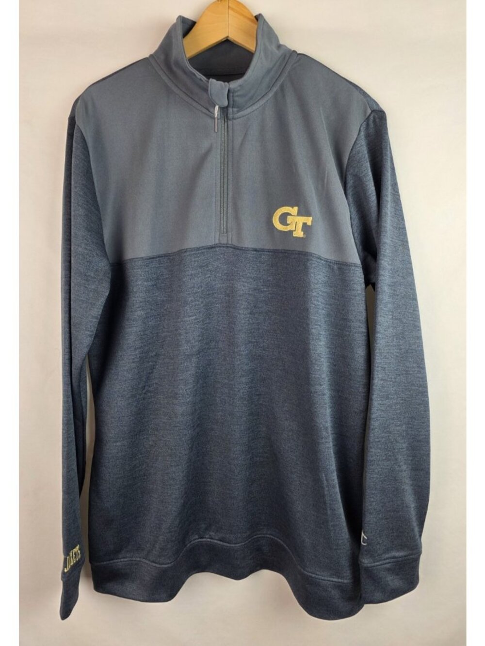 Georgia Tech Yellow Jackets Champion Shirt Mens Medium Blue Long Sleeve 1/4 Zip